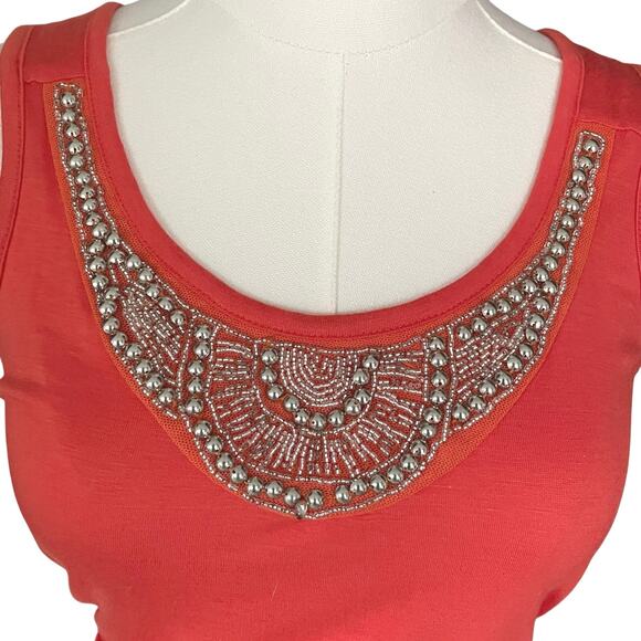 iZ Byer Y2K Stretch Cut Out Tank Beaded Neckline Going Out Top Size Medium - Picture 2 of 8